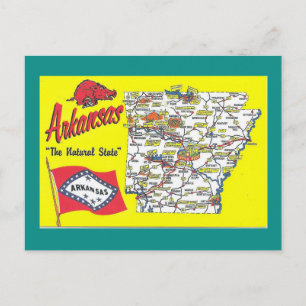 Cartão Postal Mapa do Estado do Arkansas