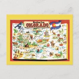 Cartão Postal Mapa do Estado do Colorado