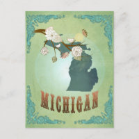Mapa do Estado do Michigan - Verde