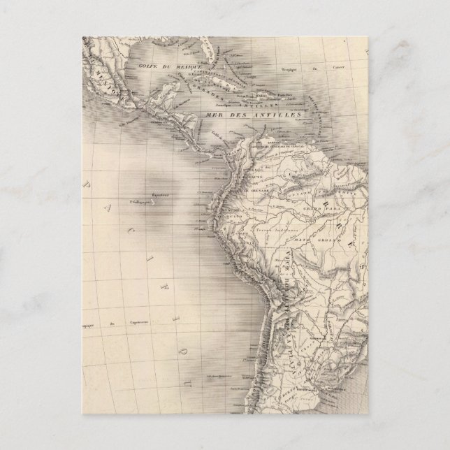 Cartão Postal Mapa do Império Espanhol nas Américas (Frente)