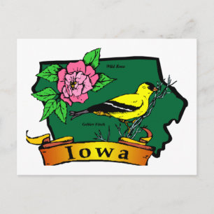 Cartão Postal Mapa do Iowa