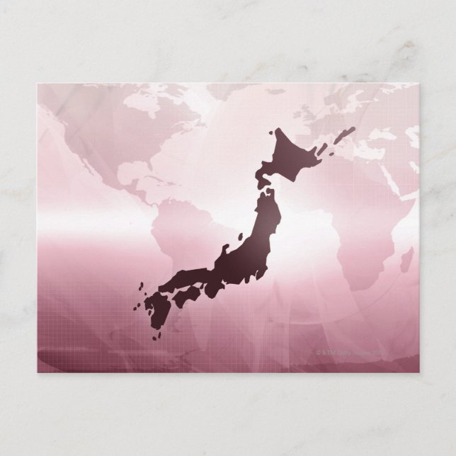 Cartão Postal Mapa do Japão (Frente)