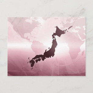 Cartão Postal Mapa do Japão