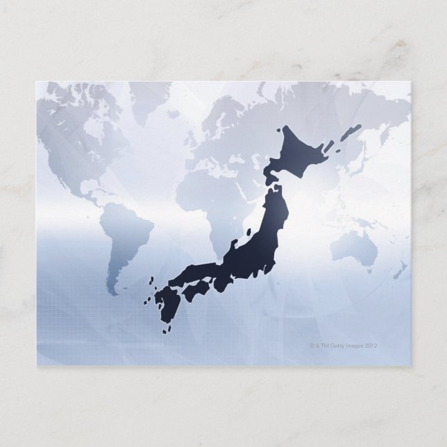 Cartão Postal Mapa do Japão 2 (Frente)