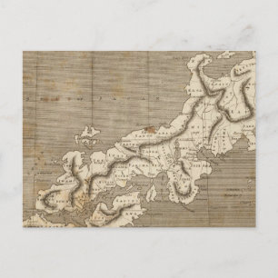 Cartão Postal Mapa do Japão por Arrowsmith