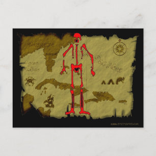 Cartão Postal Mapa do Jolly Roger nº 6
