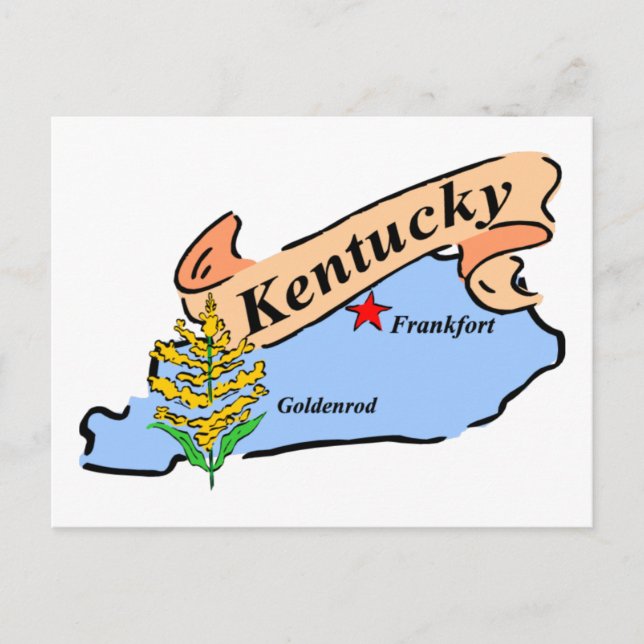 Cartão Postal Mapa do Kentucky (Frente)