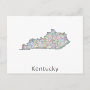 Cartão Postal mapa do Kentucky