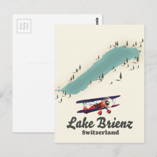 Cartão Postal Mapa do Lago de Brienz Suíça
