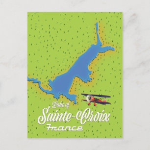 Cartão Postal Mapa do lago de Sainte-Croix France