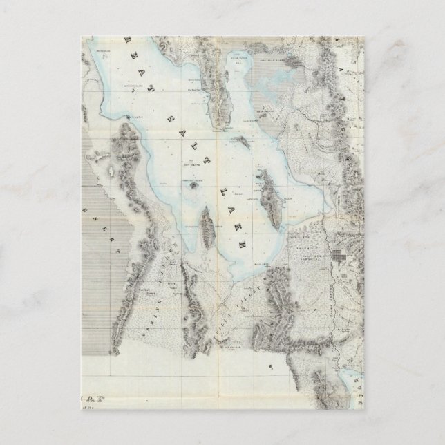 Cartão Postal Mapa do lago de sal do Excelente (Frente)