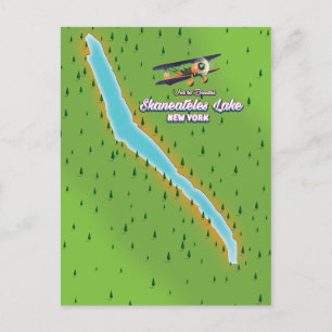 Cartão Postal mapa do lago Skaneateles em Nova York