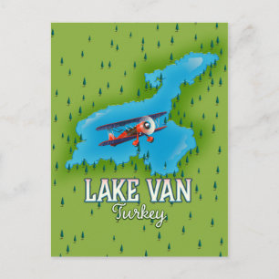 Cartão Postal Mapa do Lago Van Turquia