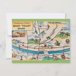 Cartão Postal Mapa do Magic Valley Idaho