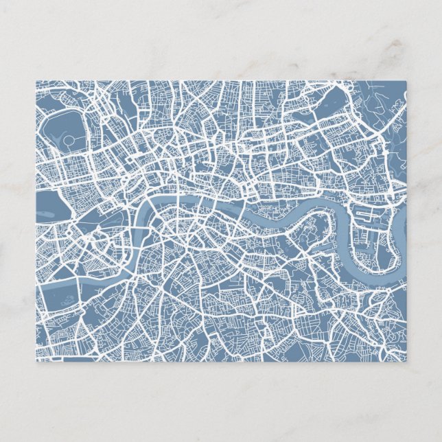 Cartão Postal Mapa do Mapa de Londres (Frente)