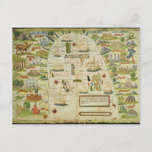 Cartão Postal Mapa do mar da China, fax do 'Atlas Miller'