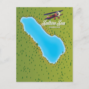 Cartão Postal Mapa do Mar de Salton Califórnia EUA