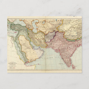 Cartão Postal Mapa do Médio Oriente e do Sudeste Asiático (191