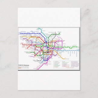 Cartão Postal Mapa do Metro de Tóquio