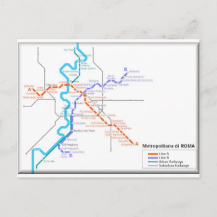 Cartão Postal Mapa do Metro Roma