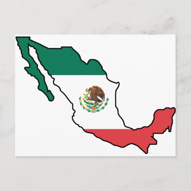 Cartão Postal Mapa Do México (Frente)