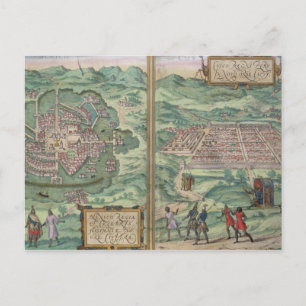 Cartão Postal Mapa do México e de Cuzco, de Civitates Orbis Ter