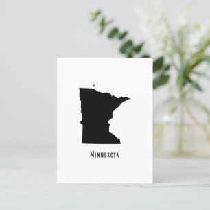 Cartão Postal Mapa do Minnesota - Moderno preto e branco do Minn