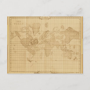 Cartão Postal Mapa do mundo