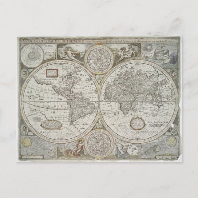 Cartão Postal Mapa do Mundo | 1676 (Frente)