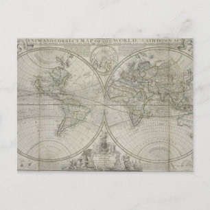 Cartão Postal Mapa do mundo   1736