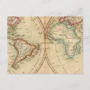 Cartão Postal Mapa do Mundo 3