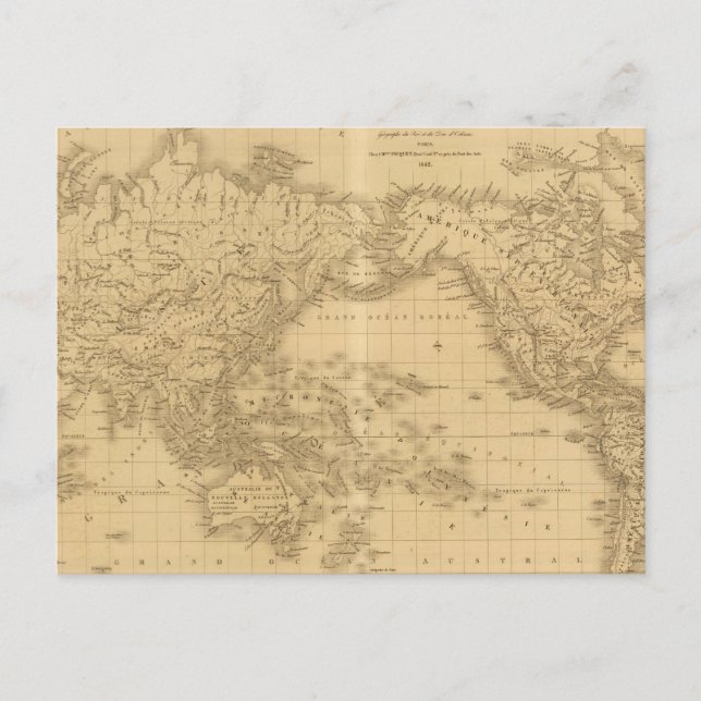 Cartão Postal Mapa do Mundo Antigo (Frente)