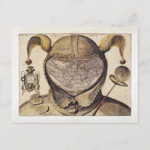 Cartão Postal Mapa do Mundo Boné de Fool