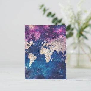 Cartão Postal Mapa do Mundo Celestial da Vintage (4)