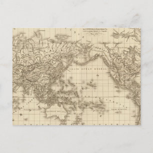 Cartão Postal Mapa do mundo físico