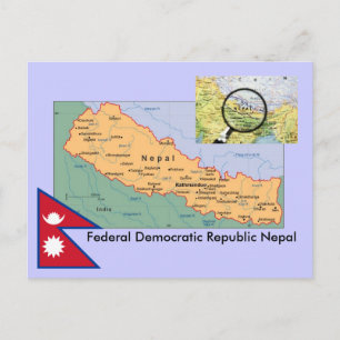 Cartão Postal Mapa do Nepal