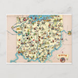Cartão Postal Mapa do Ohio Funny Vintage<br><div class="desc">Caro mapa de colheita do Estado de Buckeye. Colete todos os 50 cartões postais estaduais na minha loja!</div>