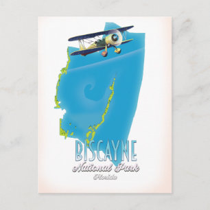 Cartão Postal mapa do parque nacional Biscayne Flórida