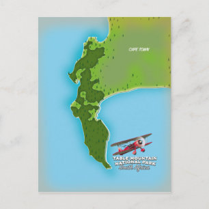 Cartão Postal Mapa do Parque Nacional da Montanha mesa na Áfric