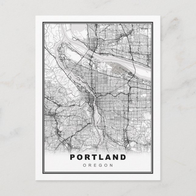 Cartão Postal Mapa do Portland (Frente)