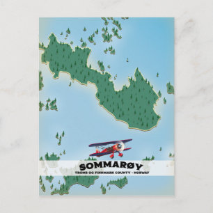 Cartão Postal Mapa do poster de viagens da Sommarøy Norway