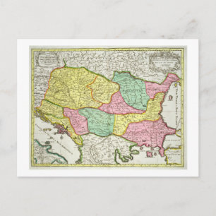 Cartão Postal Mapa do Reino da Hungria e dos Estados que