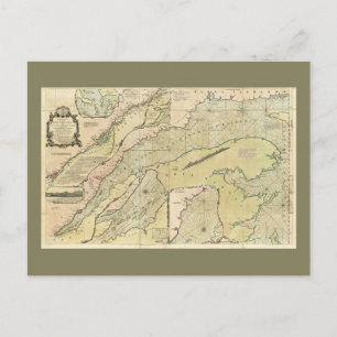 Cartão Postal Mapa do rio Lawrence Santo (1771)