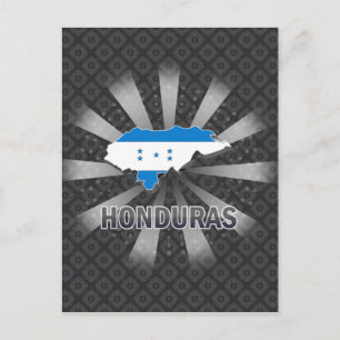 Cartão Postal Mapa do Sinalizador Honduras 2.0