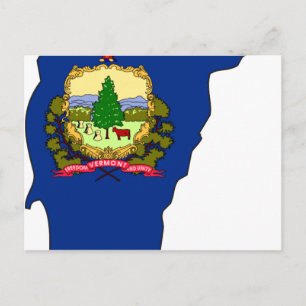 Cartão Postal Mapa do Sinalizador Vermont