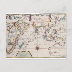 Cartão Postal Mapa do Sudeste Asiático