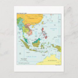 Cartão Postal Mapa do Sudeste Asiático