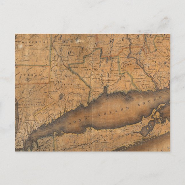 Cartão Postal Mapa do Sul do Estado de Nova Iorque (Frente)