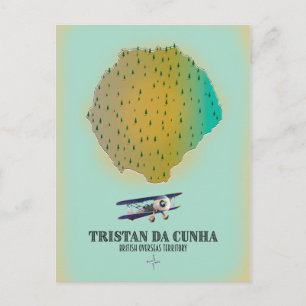 Cartão Postal mapa do Território Britânico Ultramarino de Tristã