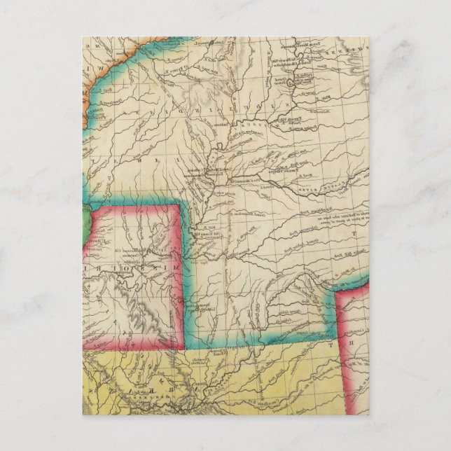 Cartão Postal Mapa do Território de Arkansas (Frente)